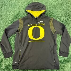 Nike University of Oregon Yellow | Black 2XL Dri Fit Pullover Sweatshirt Hoodie